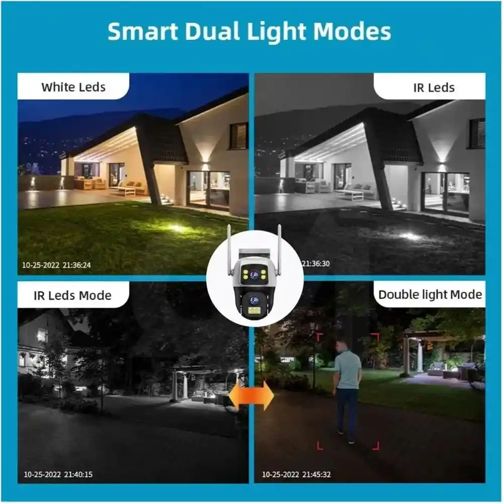 dual lens v380 pro ptz bulb ip night vision camera