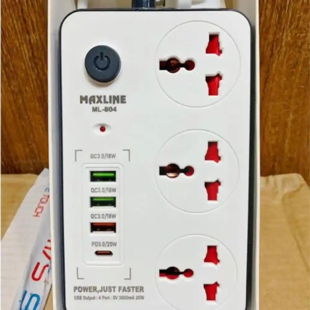 Maxline ML 804 4 USB Fast Charging Multiplug 