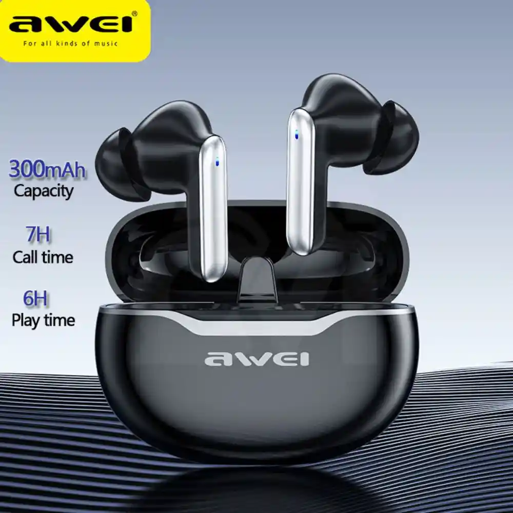 Awei T50 Wireless Headphones Bluetooth 5.3 Earbuds With Mic
