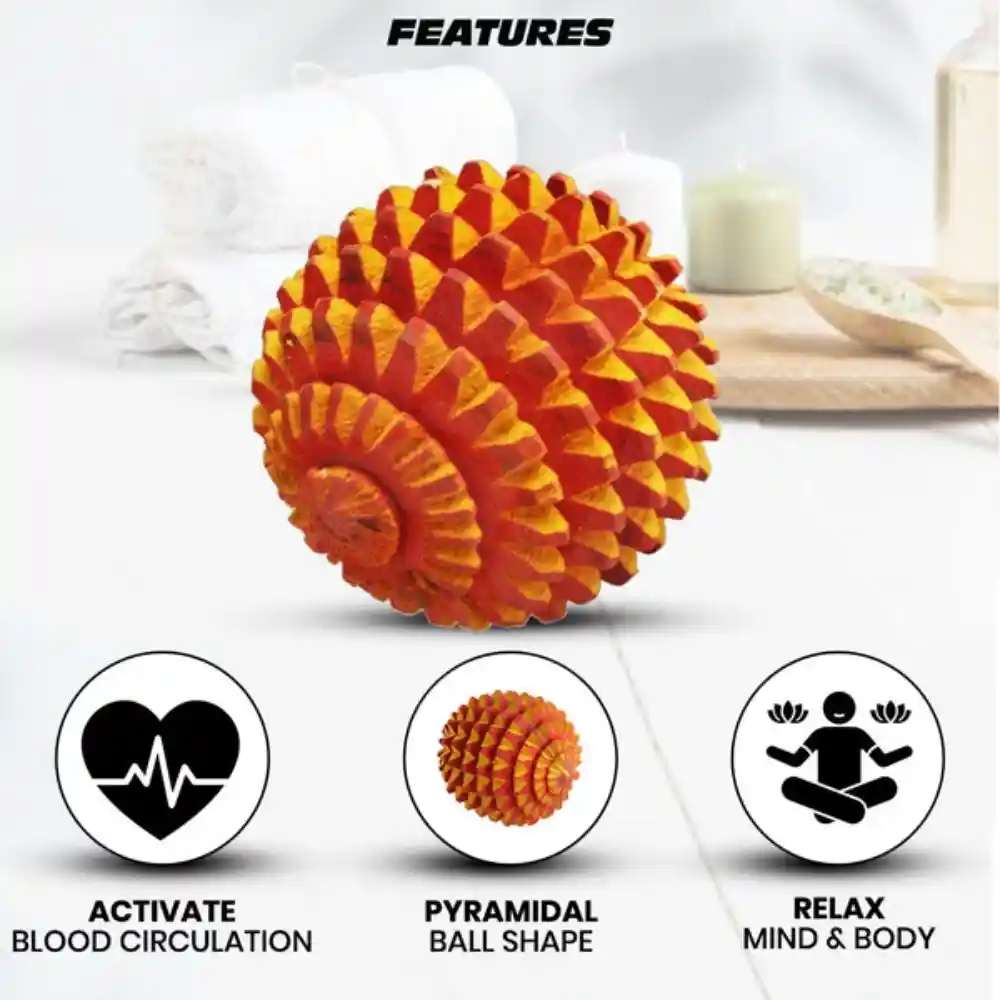 Acupressure Wooden Ball Hand Roller Palm Massager