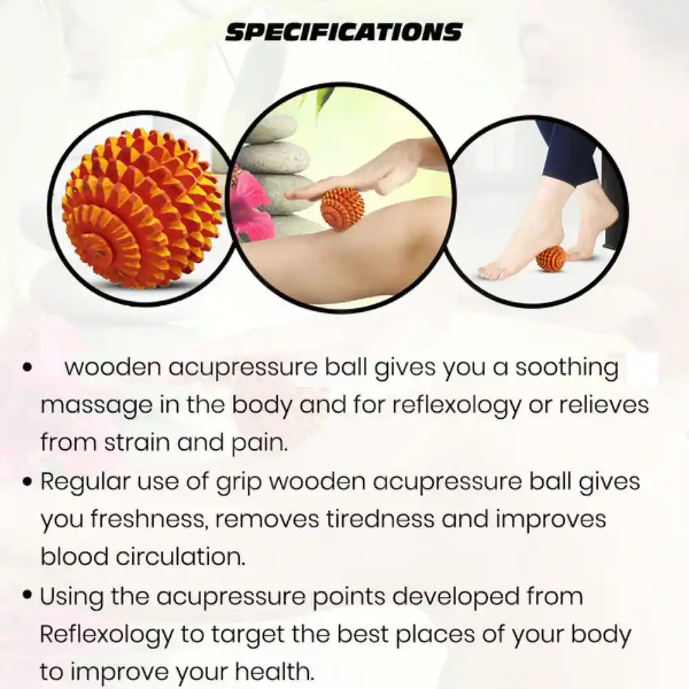 Acupressure Wooden Ball Hand Roller Palm Massager