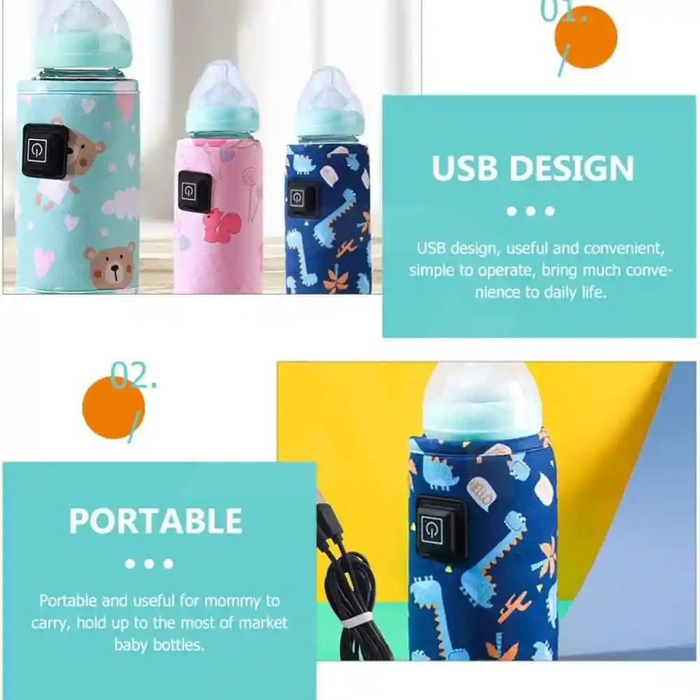 Portable USB Insulated Baby Bottle Warmer & Stroller Bag