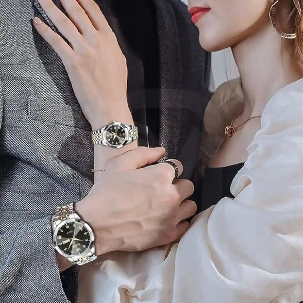 Olevs Couple Watches Stainless Steel