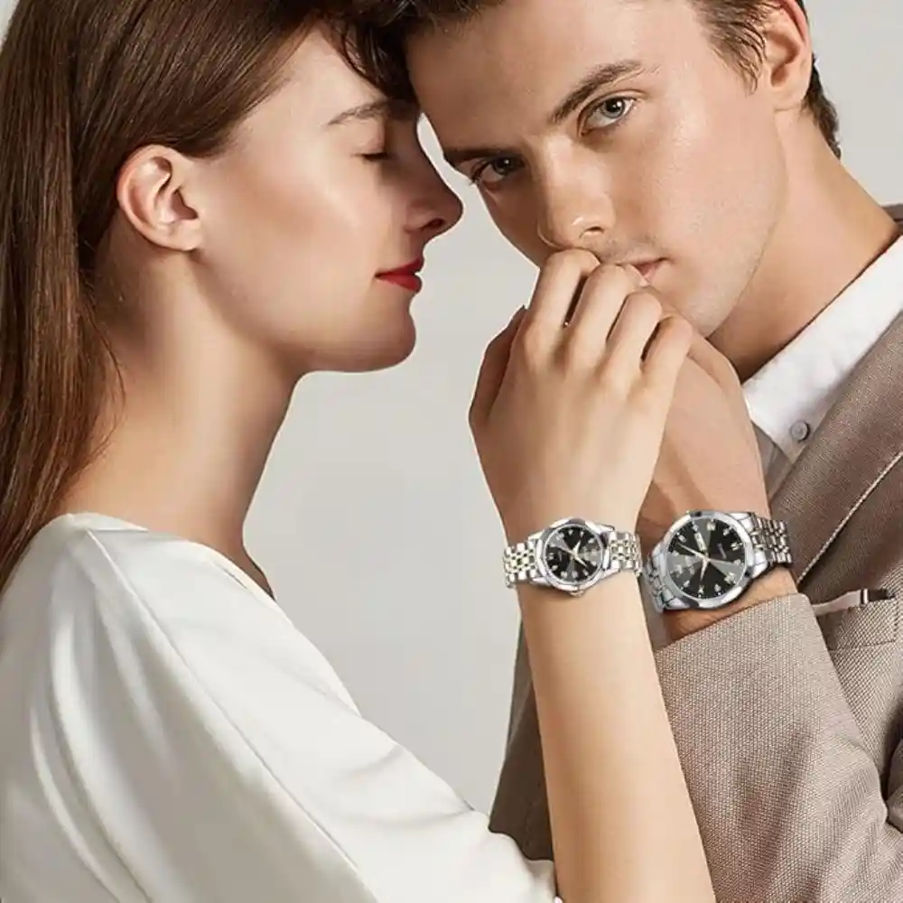 Olevs Couple Watches Stainless Steel