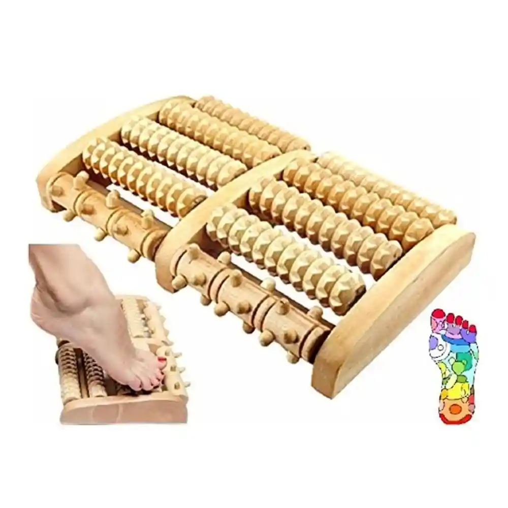 Wooden -Acupressure- Foot Roller -Foot- Massage -Bar