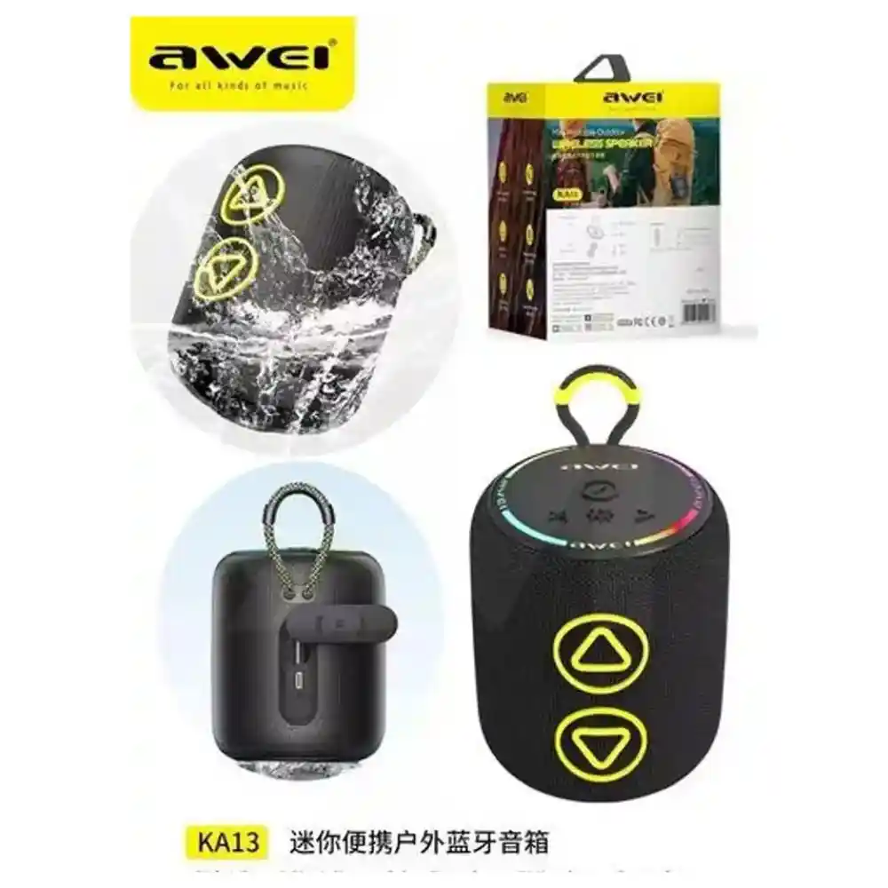 Awei KA13 Mini Waterproof Dynamic RGB Bluetooth Speaker