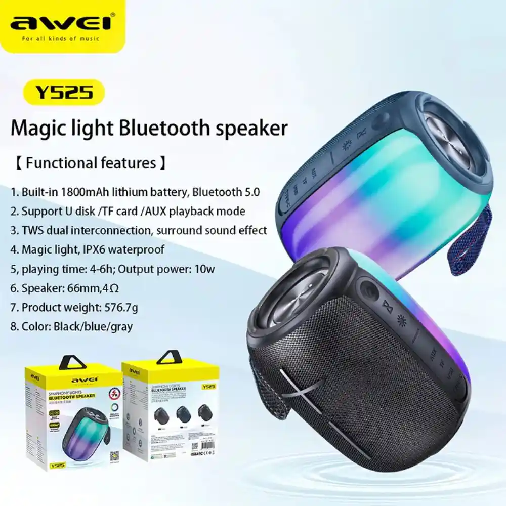  Awei Y525 RGB Portable Bluetooth Speaker