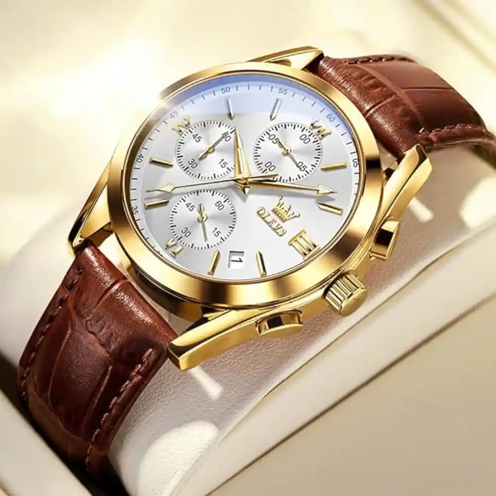 Olevs Fashionable Glass Quartz Analog Mens Watch