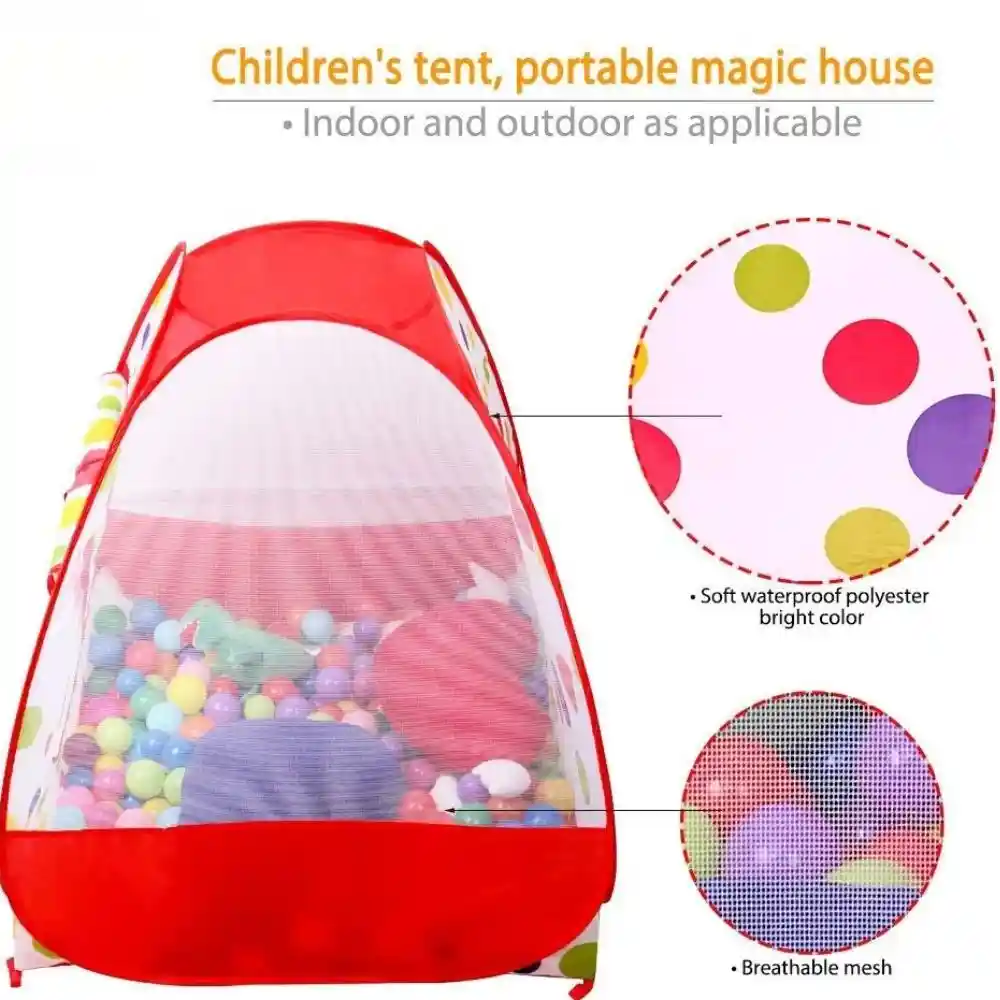 tent play house toy with 50 ball set for kids- multicolor