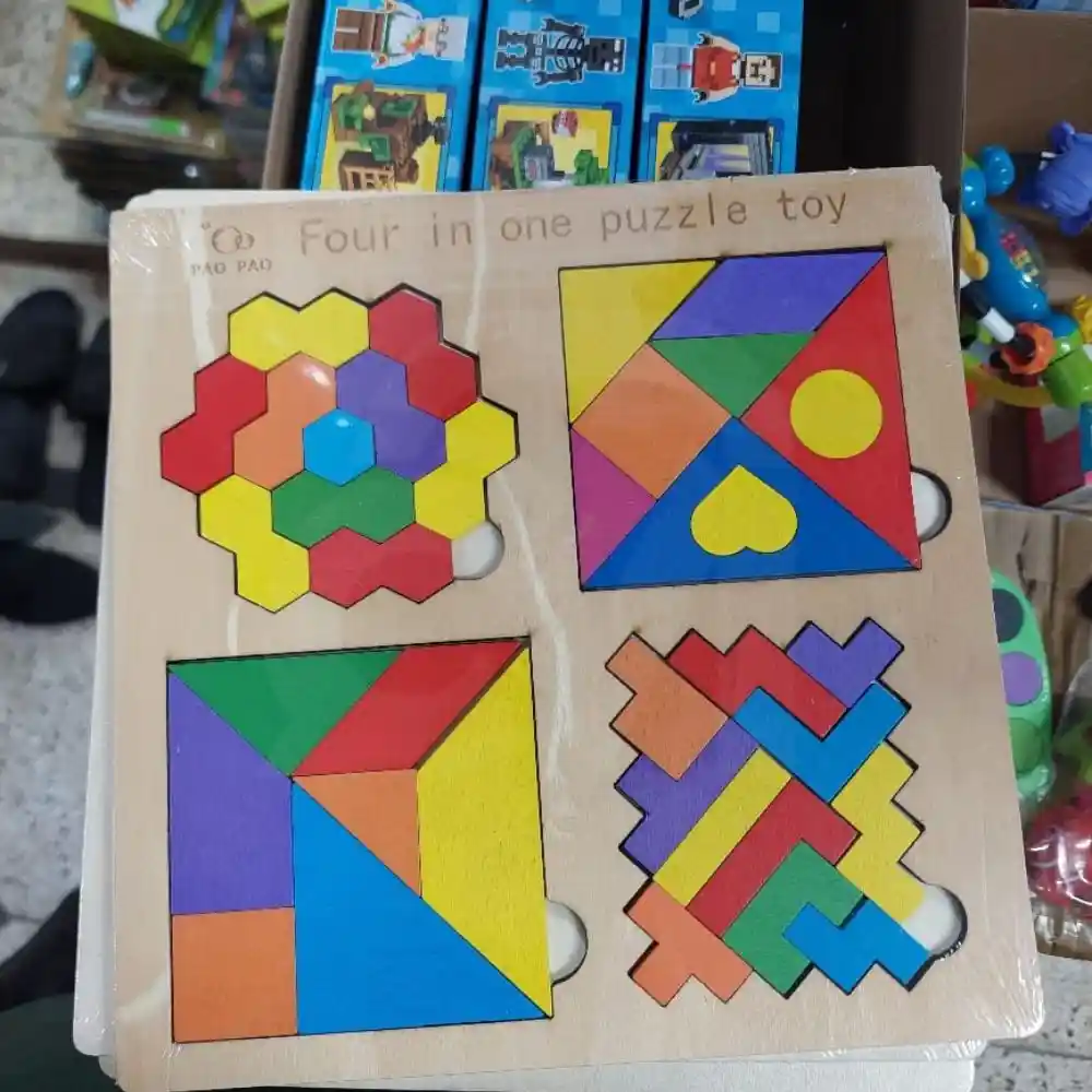 Wooden 4-in-1 Montessori Tangram Puzzle Set