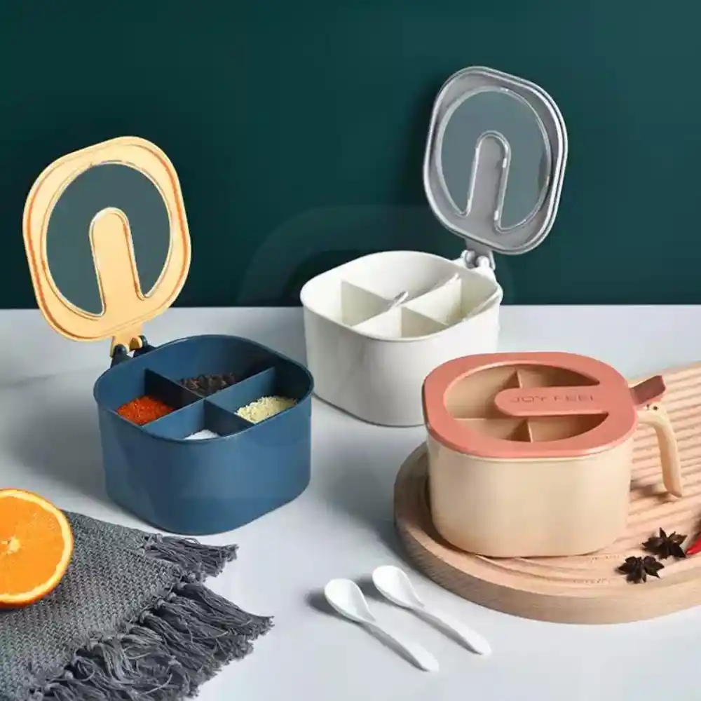 Large Spice kit 4 section with spoons