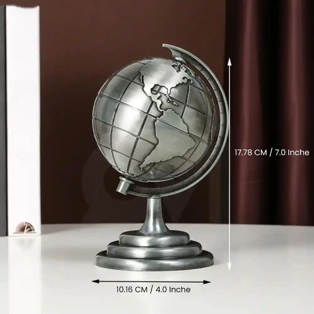 3D Rotating World Map Globe Decor