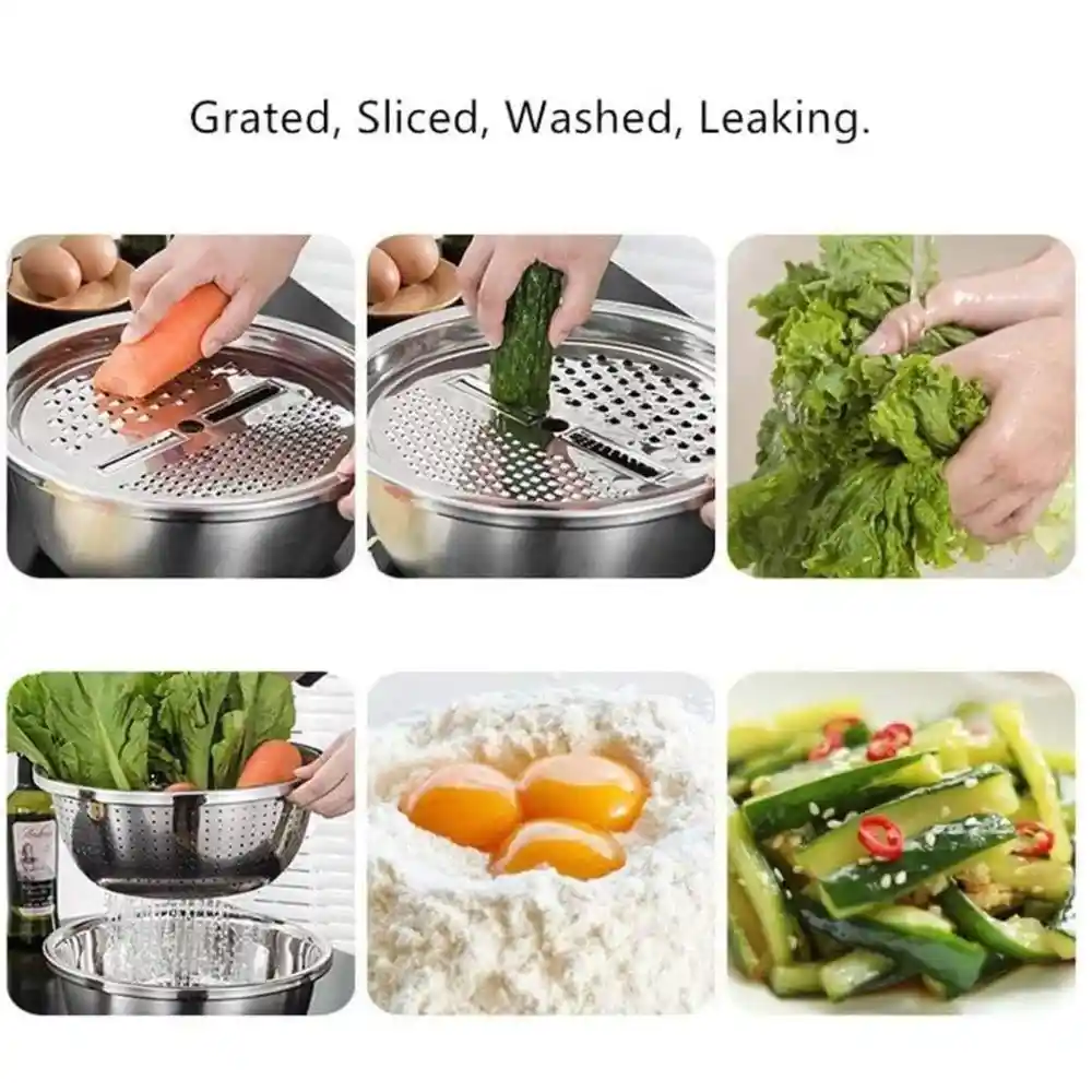  3-in-1 Stainless Steel Basin With Vegetable Cutter Price In Bangldesh