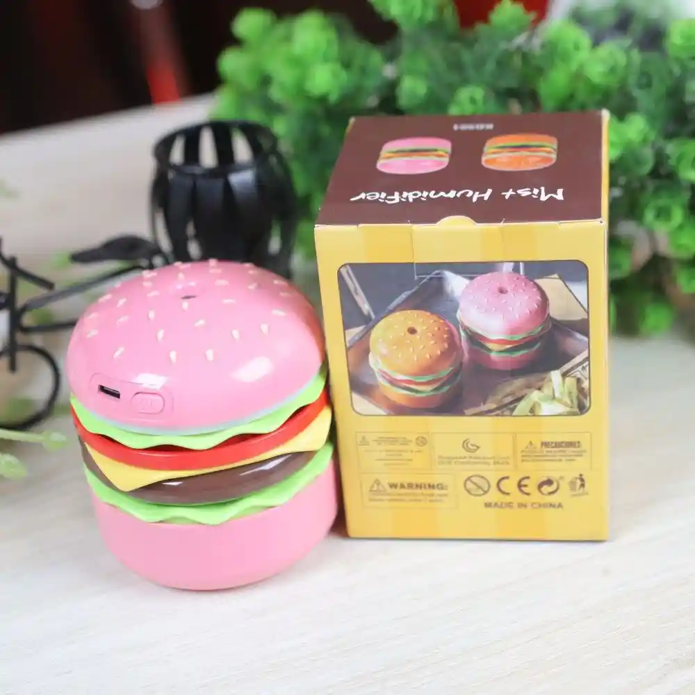 Cute Burger Shape Mini Humidifier Lamp