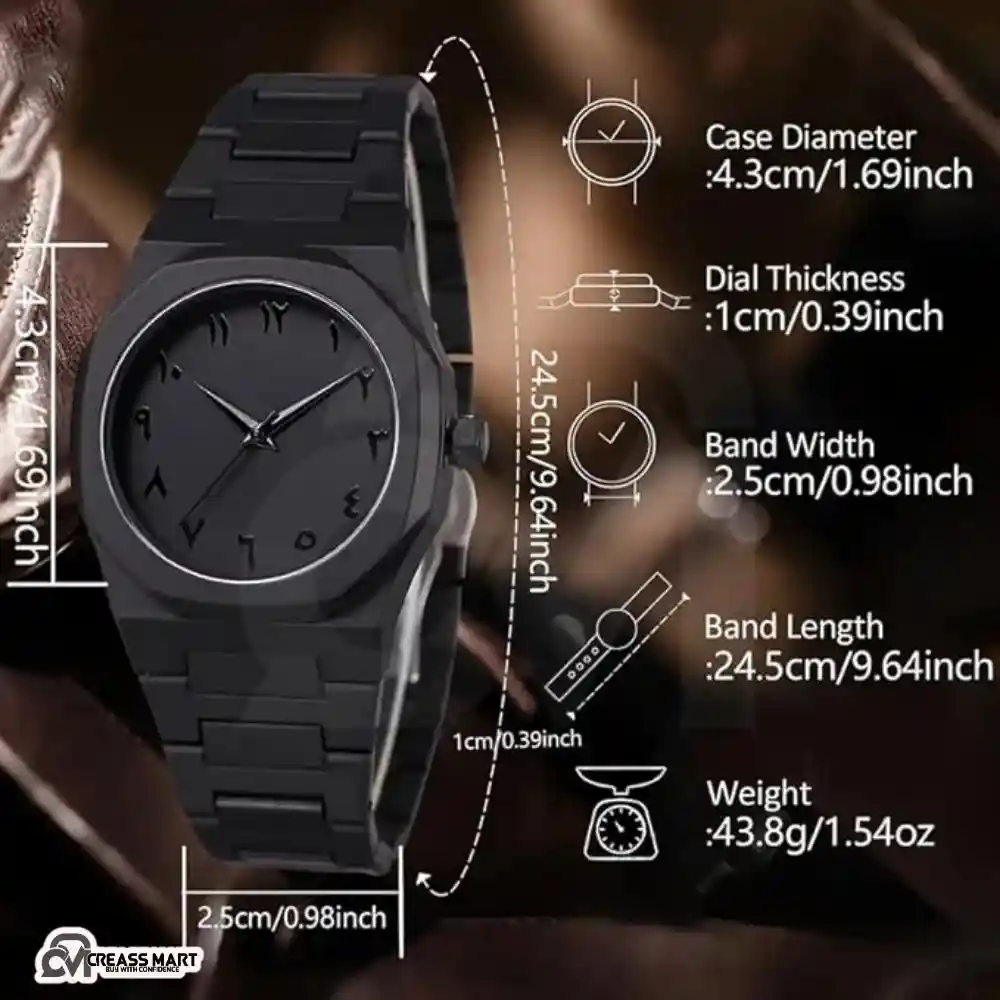 Aura Matte Black Arabic Watch for Men Price in Bangladesh