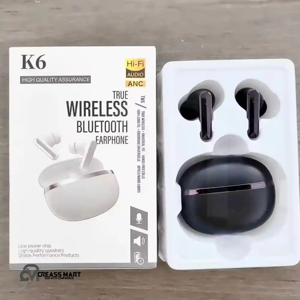 K6 TWS Noise Cancelling Bluetooth Earbuds Price in Bangladesh