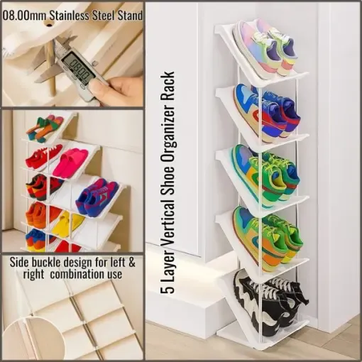 5 Layer Stainless Steel Shoe Rack