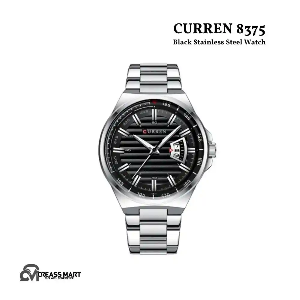CURREN 8375 Black Stainless Steel Watch