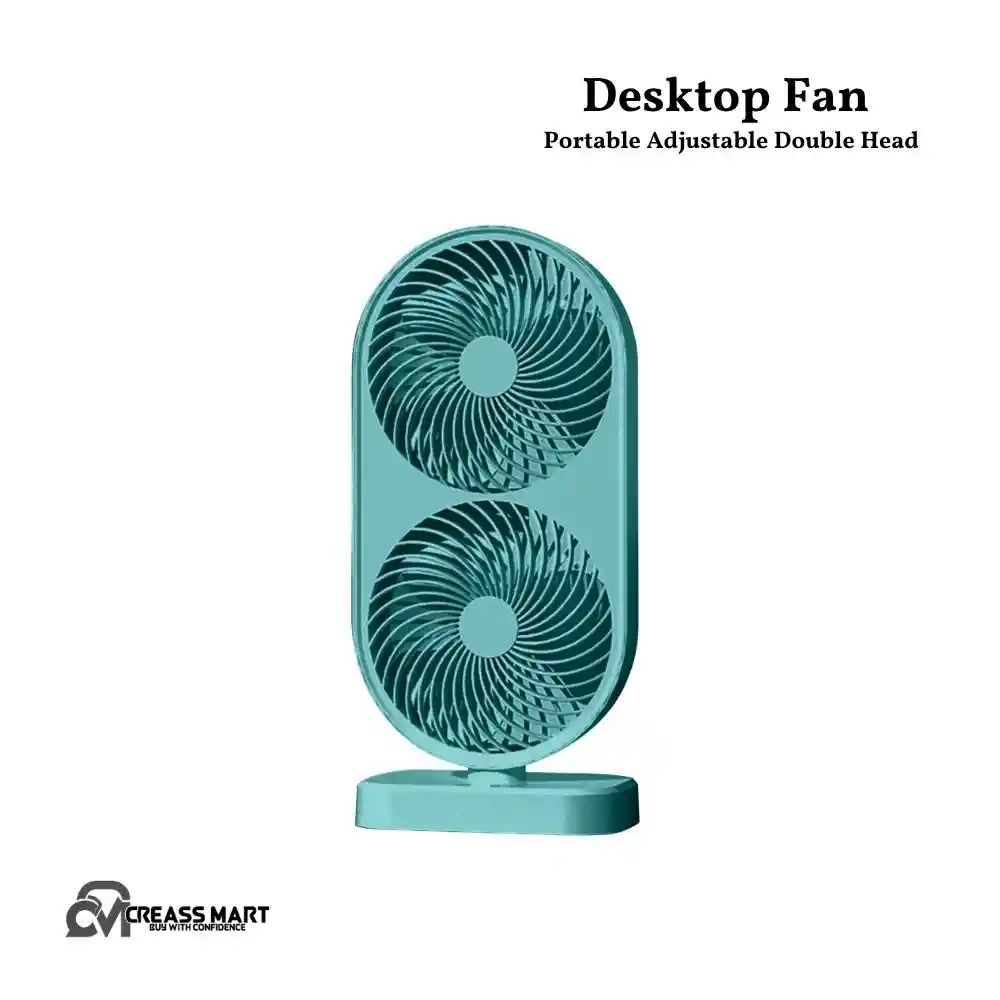 Portable Adjustable Double Head Desktop Fan