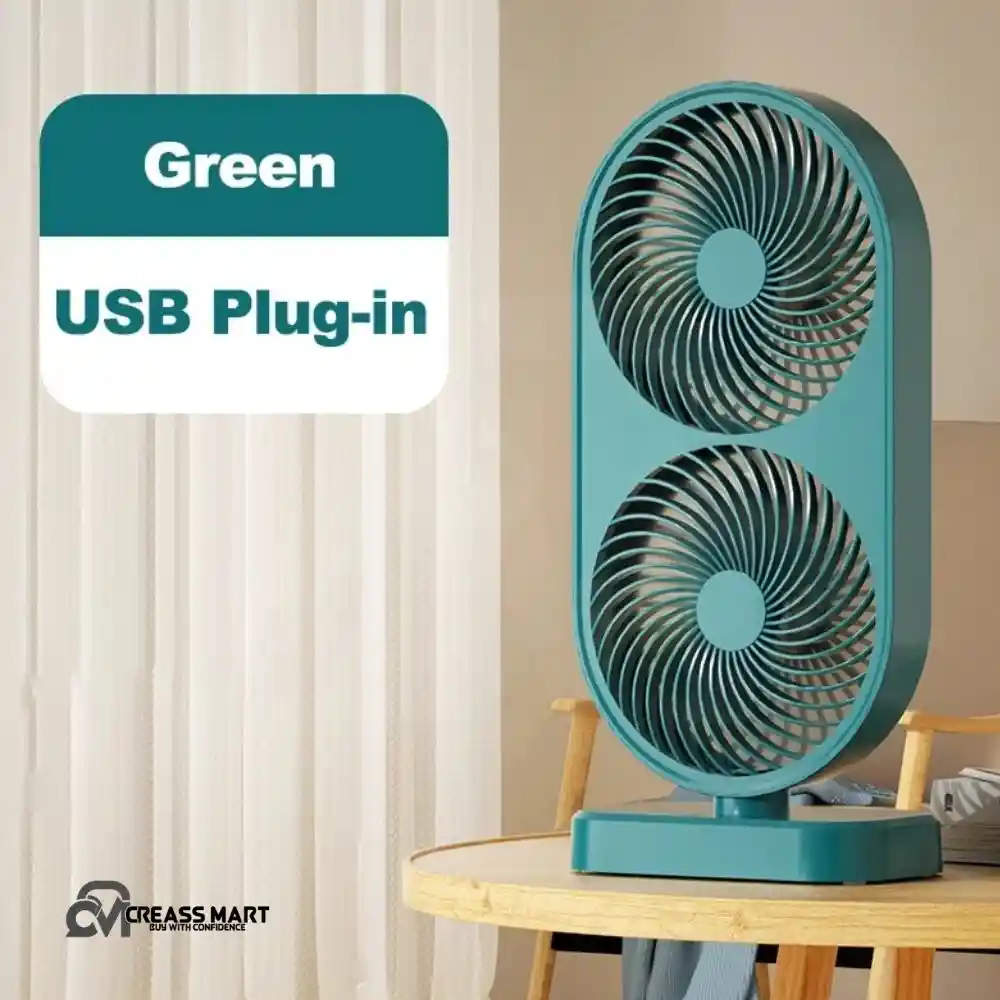 Portable Adjustable Double Head Desktop Fan Price in BD