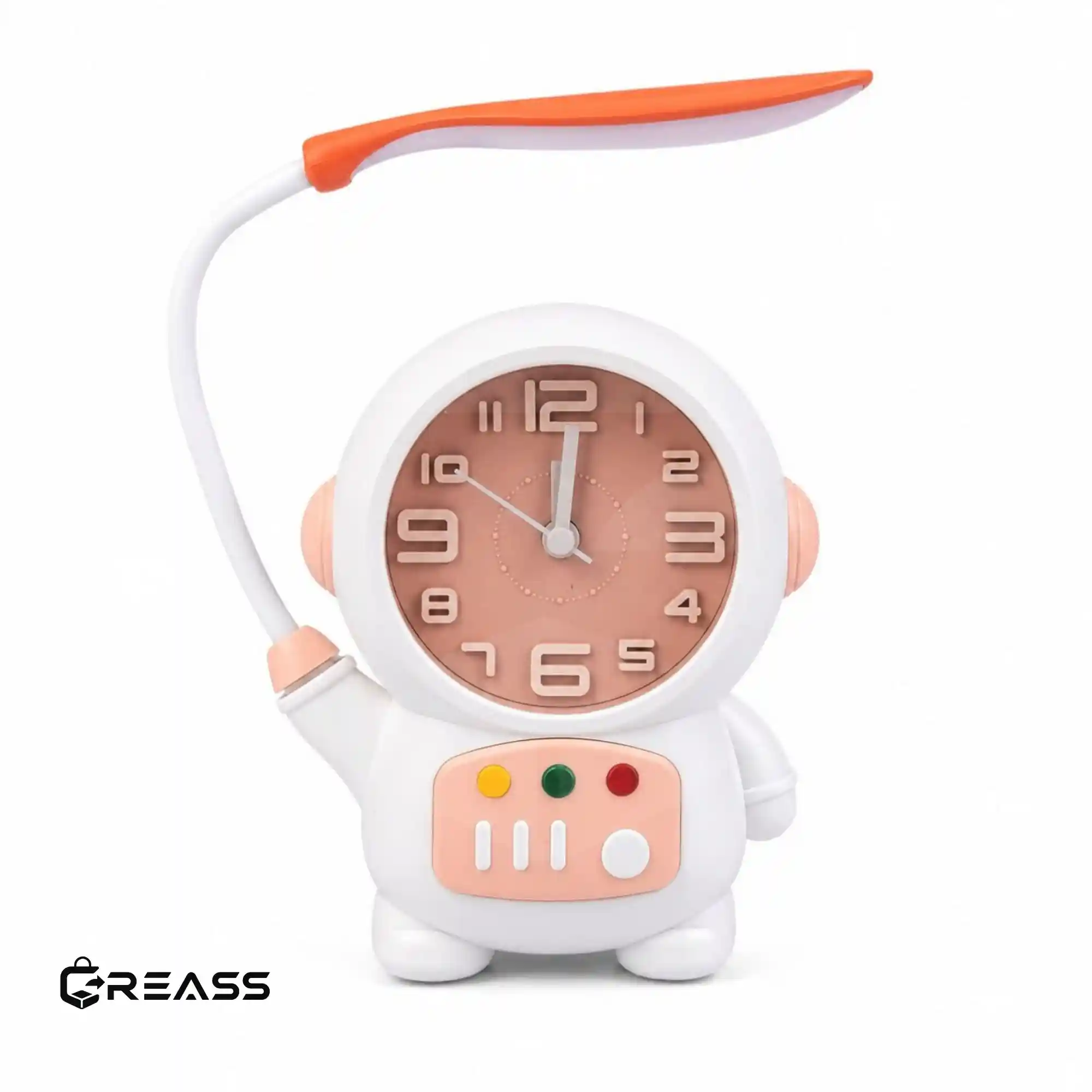 Astronaut desk lamp with alarm clock