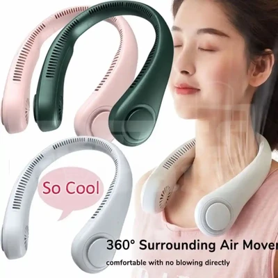 Rechargeable Vaneless Hanging Neck Fan
