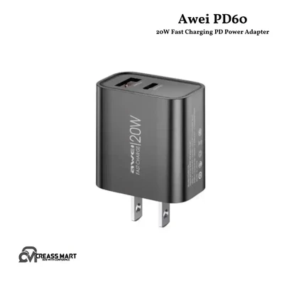 Awei PD60 20W Fast Charging PD Power Adapter