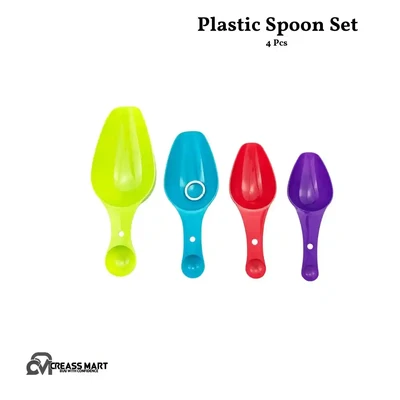 4 Pcs Plastic Spoon Set