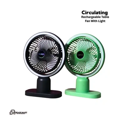 Circulating Rechargeable Table Fan With Light