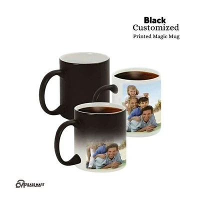 Black Custom Printed Magic Mug