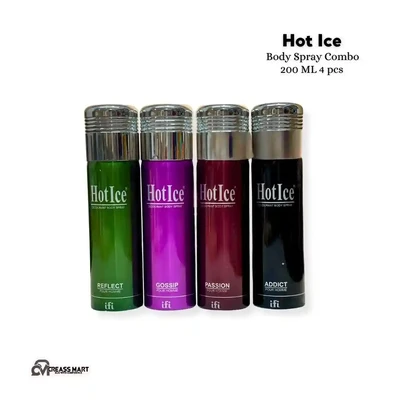 200 ML 4 pcs Hot Ice Body Spray Combo