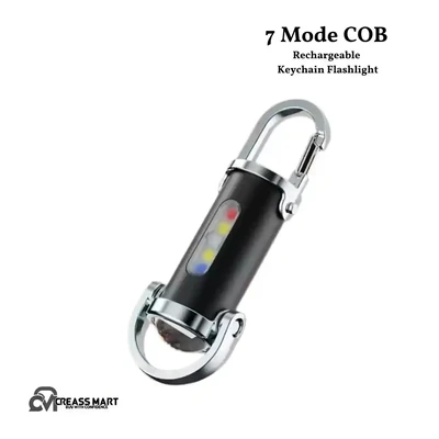 7 Mode COB Rechargeable Keychain Flashlight