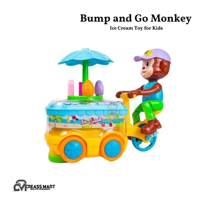Bump and Go Monkey Ice Cream Toy for Kids