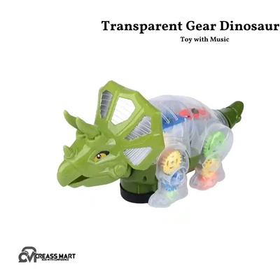 Transparent Gear Dinosaur Toy with Music
