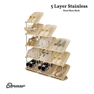 5 Layer Stainless Steel Shoe Rack